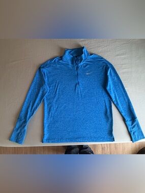 Nike Dri-FIT Running 1/4 Zip Men’s Medium Blue Athletic Pullover Thumbholes